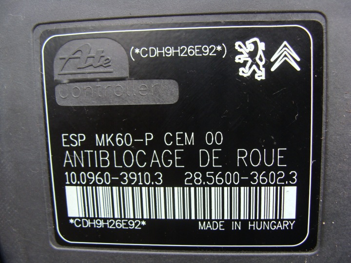 ABS ESP 207 DS3 C3 9866392480 10.0960-3910.3