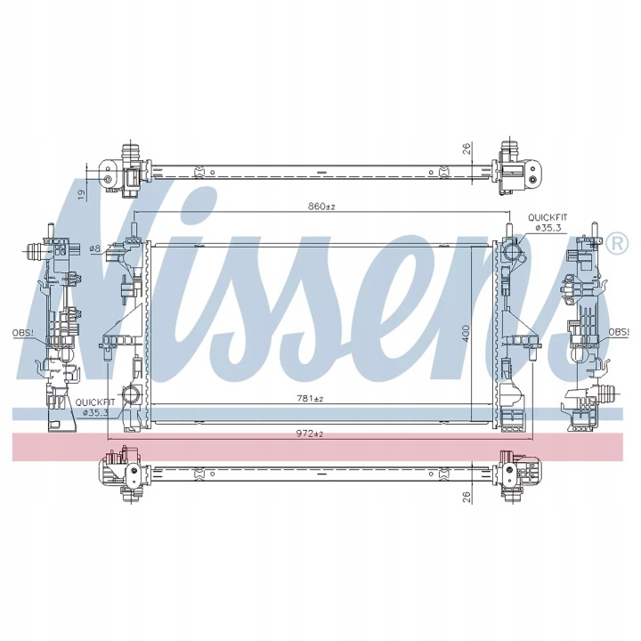 NISSENS 606554 RADIATEUR SYSTÈME REFROIDISSEMENT MOTEUR