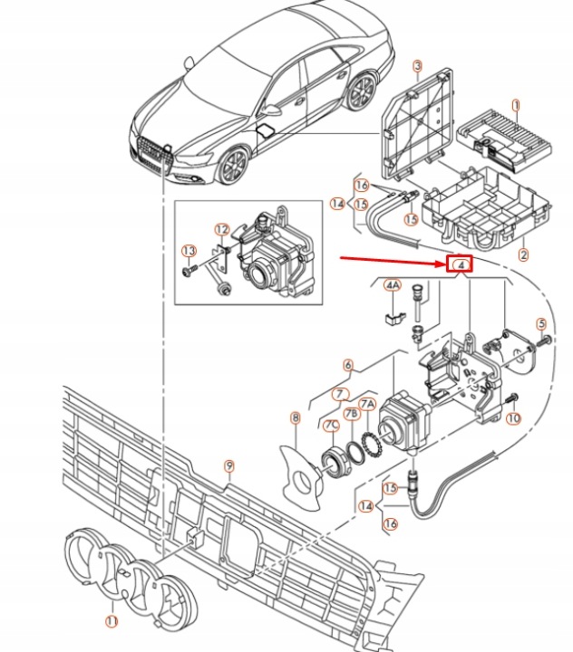 AUDI A6 C7 POIGNÉE CAMÉRAS NOKTOWIZYJNEJ 4G0980561A ORIGINAL