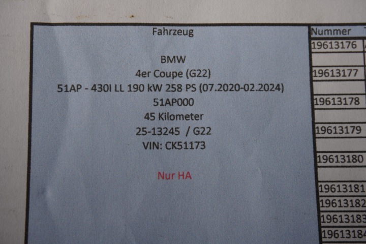 SUSPENSION ARRIÈRE BMW G22 G23 45KM.