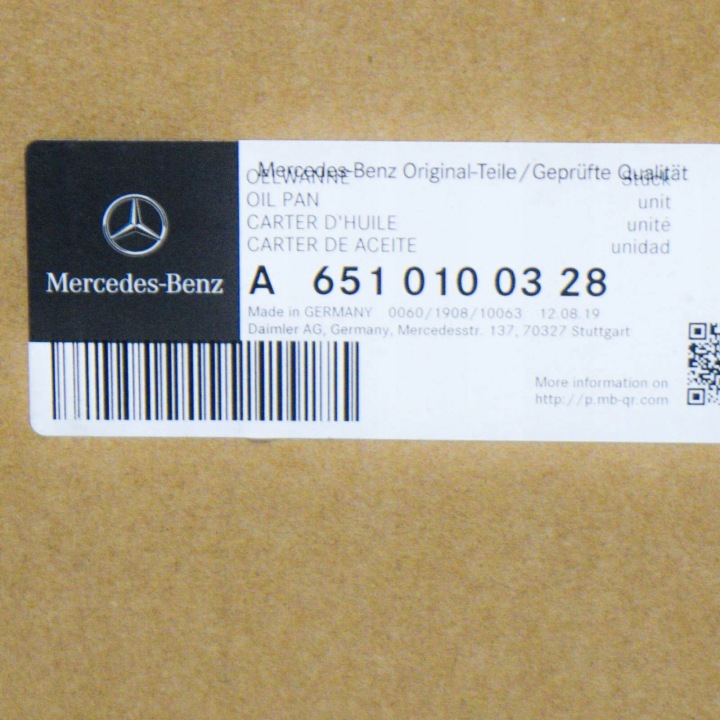 MERCEDES-BENZ E W212 ENGINE OIL SUMP LOWER PART A6510100328