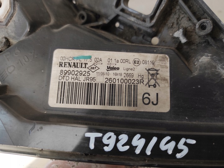 RENAULT SCENIC 3 III 09-13 PHARE DROITE AVANT 260100023R