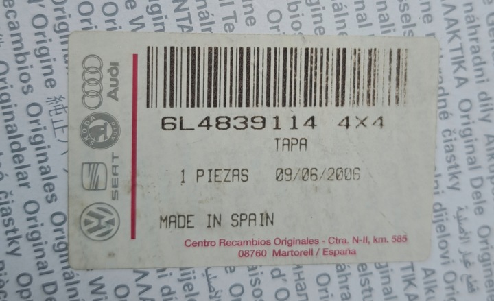 ORIGINAL POIGNÉE INTÉRIEURE PORTES DROIT ARRIÈRE 6L4839114 SEAT IBIZA III