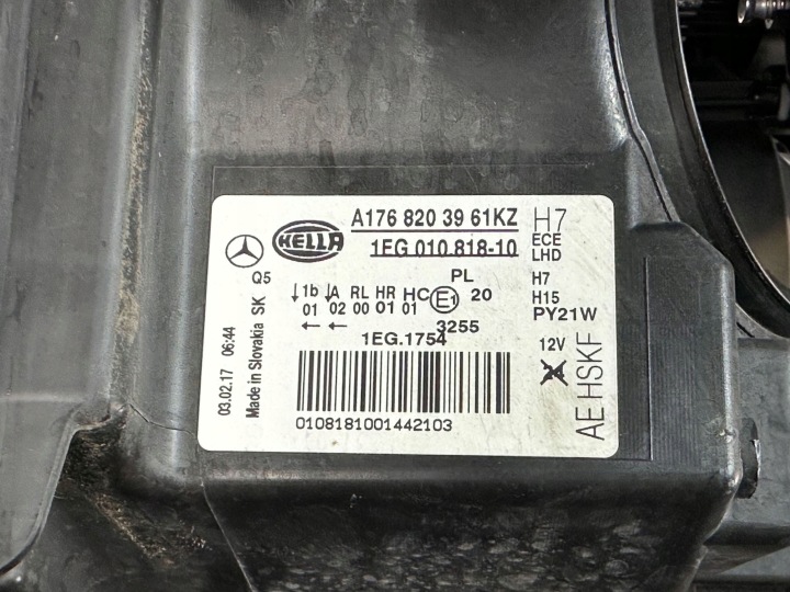 PHARE DROITE DROIT PROJECTEUR MERCEDES W176 A176 176 A-KLASA 12-