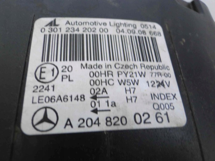 MERCEDES C CLASE W204 204 FARO DERECHA SIMPLE H7 