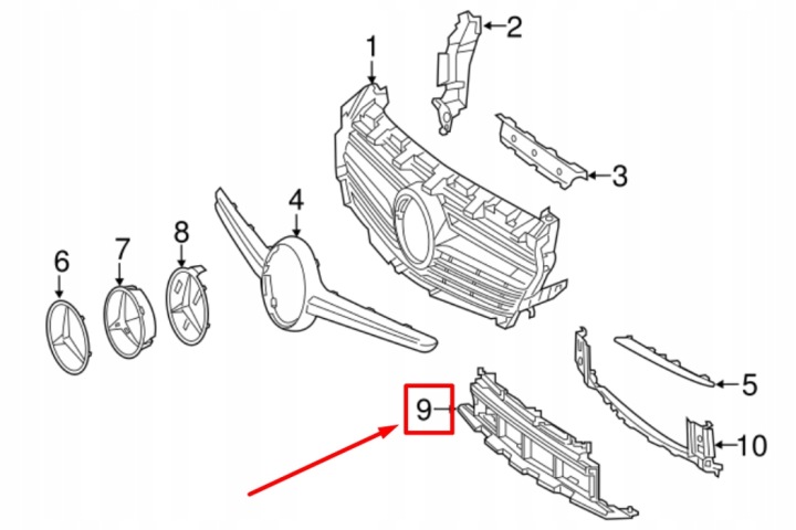 MB A W176 AMG PARE-CHOCS AVANT CENTRALE INFÉRIEURE GRILLE A1768852600ORYGINALNA