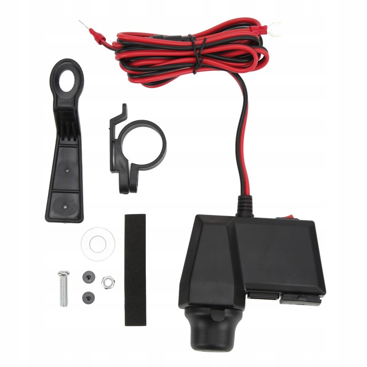 MULTIFONCTIONNELLE CHARGEUR MOTOCYCLETTE AVEC DOUBLE USB 10-24V AVEC CYFROWYM VOLTMÈTRE