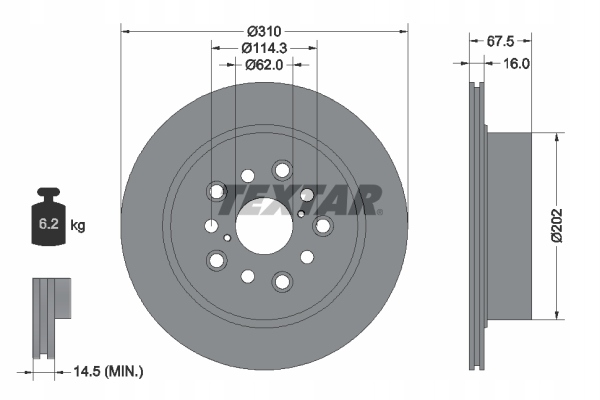 DISQUES FREIN ARRIÈRE TEXTAR 92185703