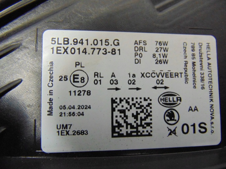 PHARE GAUCHE AVANT SKODA ENYAQ 5LB941015G EUROPE