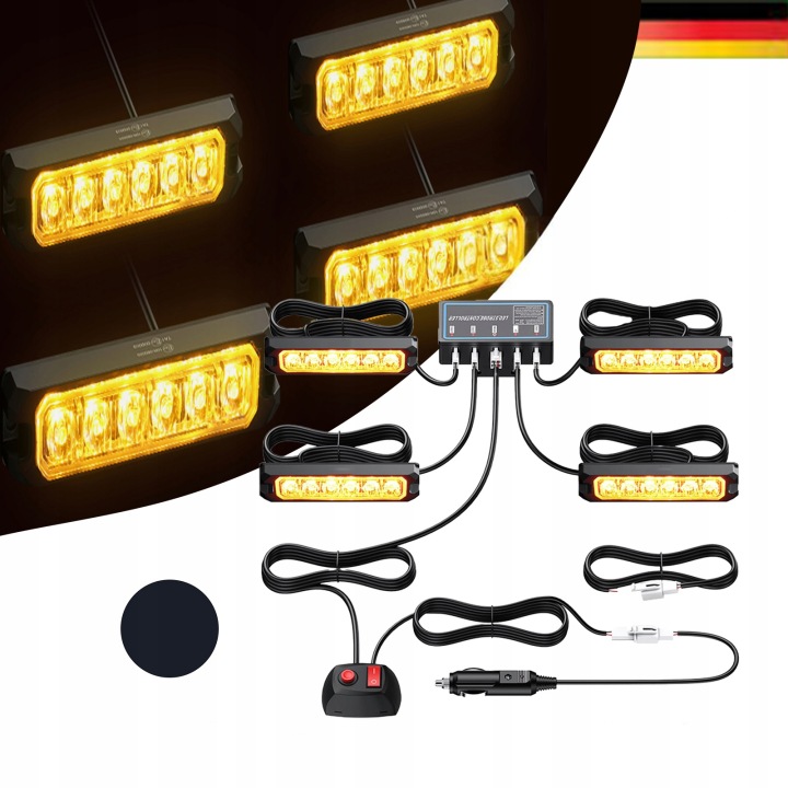 4X FEUX D'AVERTISSEMENT STROBOSCOPIQUE PHARE LED POMARANCZOWA AIDE REMORQUE
