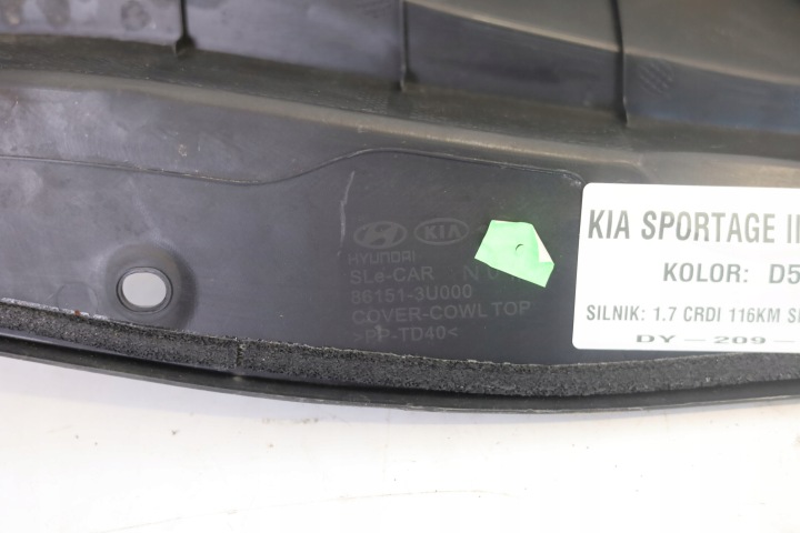 DOUBLURE DE PASSAGE DE ROUE INFÉRIEUR PLASTIQUE 86151-3U000 KIA SPORTAGE III LIFT 14-15 EUROPE