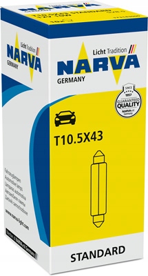 NARVA LUZ RURKOWA 12V 10W 11X41MM 10SZT (NO HAY ECE) 