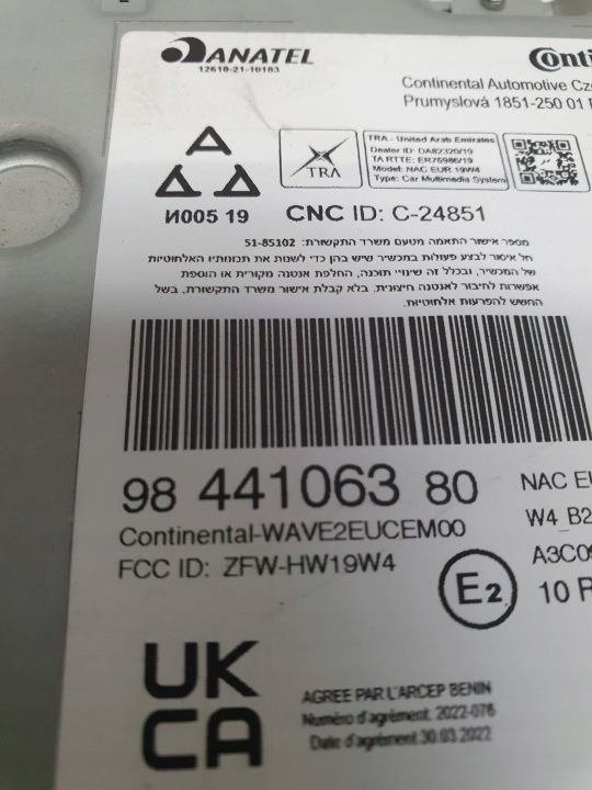 RADIO NAVIGATION GPS OPEL MOKKA B 9844106380
