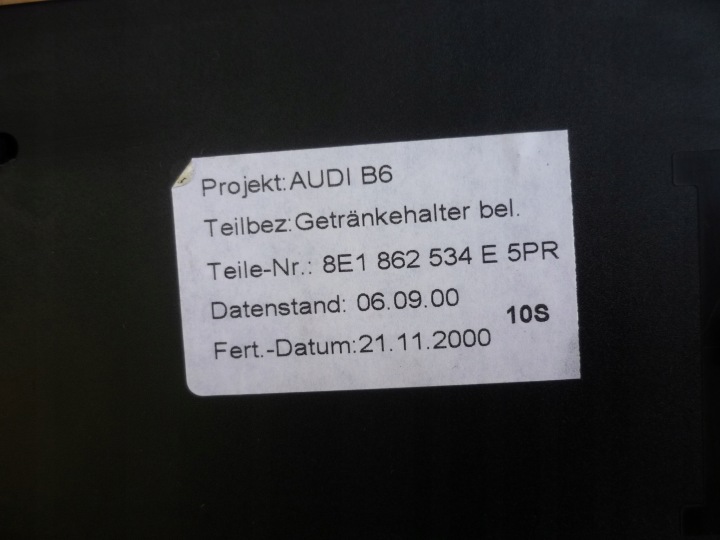 POIGNÉE SUR BOISSONS AUDI A4 B6 8E1862534E FONCTIONNEL EUROPE RÉTROÉCLAIRÉ
