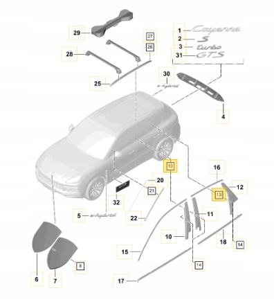 SPAUSTUKAS JUOSTOS DURYS PORSCHE CAYENNE III nuotrauka 3