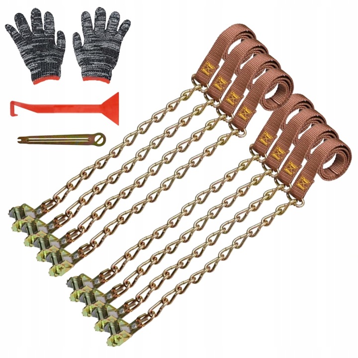 HIVER LANCUCHY SNIEZNE ANTYPOSLIZGOWE VERS PNEUS 165-305 MM AVEC RÉGLABLE 8 PCS