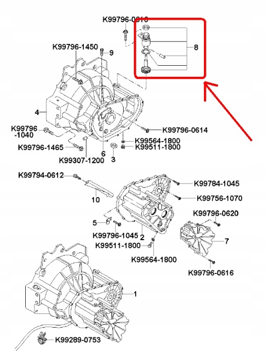 GROUPE MOTOPROPULSEUR COMPTEUR DE VITESSE KIA CLARUS 1996-2000