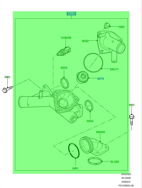 THERMOSTAT CHÂSSIS DISCOVERY III RANGE ROVER L320 4.4 V8 LR005631
