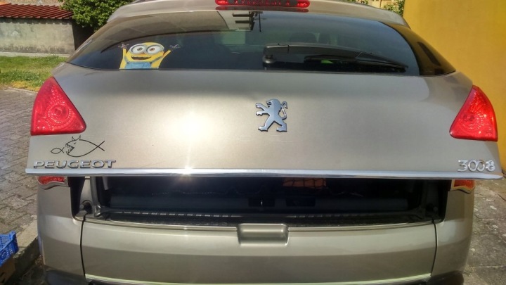 PEUGEOT 3008 09- MOULURE CHROME CHROMÉE SUR COUVERCLE DE COFFRE