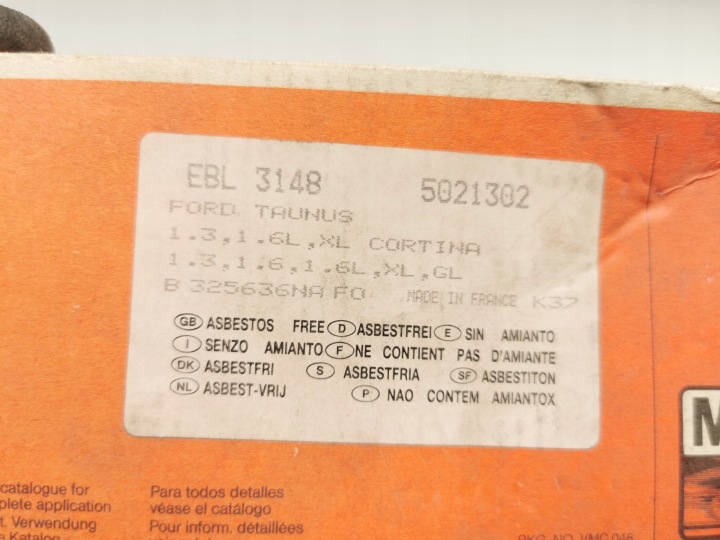 PLAQUETTES FREIN ARRIÈRE FORD CORTINA MK3 MK4 TAUNUS TC 1.3 1.6 OE 5021302
