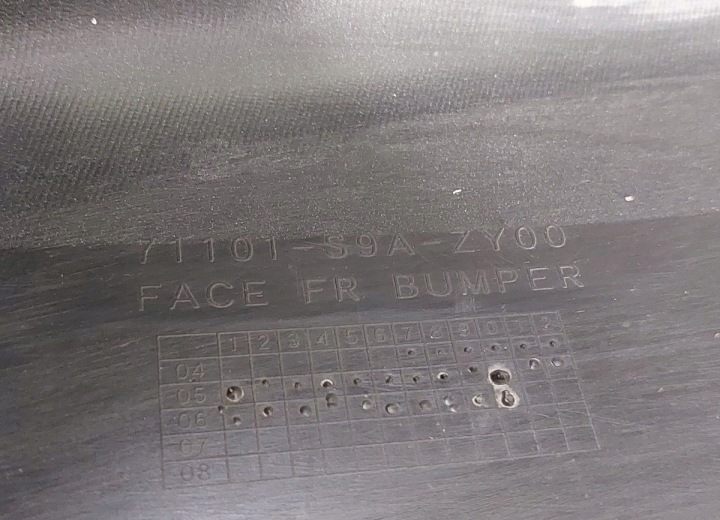 71101-S9A-ZY00 71101S9AZY00 PARE-CHOCS AVANT HONDA CR-V II