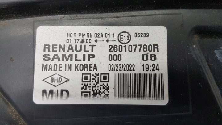 RENAULT ARKANA 22- PHARE AVANT DROITE EUROPE COMPLET LED
