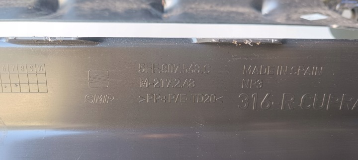 CUPRA FORMENTOR 2020- PARE-CHOCS SPOILER DIFFUSEUR ARRIÈRE 5FF807568C ORIGINAL
