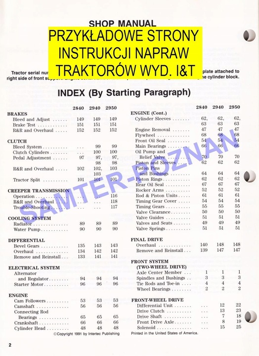 JOHN DEERE 670 770 870 970 1070 MANUAL NAP 24H 