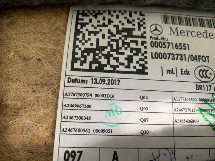 MERCEDES CLA 2.2 CDI W117 SHOOTING BRAKE COLLECTEUR GARNITURE PORTES GAUCHE ARRIÈRE