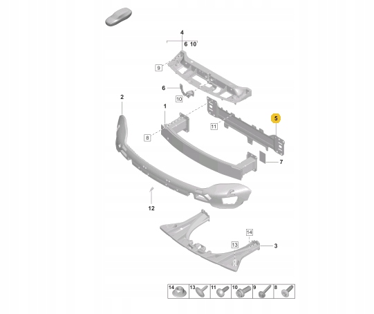 PORSCHE TAYCAN POUTRE PARE-CHOCS AVANT 2024 ESTATE 4/5DR 9J1805353B TURBO