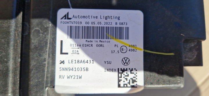 VW TIGUAN II LIFT ALLSPACE 5NN PHARE GAUCHE AVANT AVANT COMPLET LED