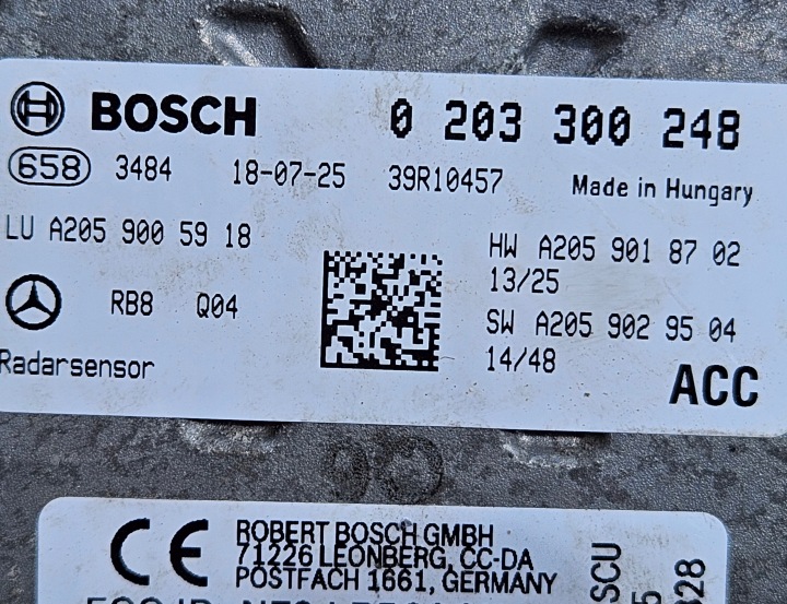 MERCEDES C-KLASA W205 RADAR DISTRONIC A2059018702