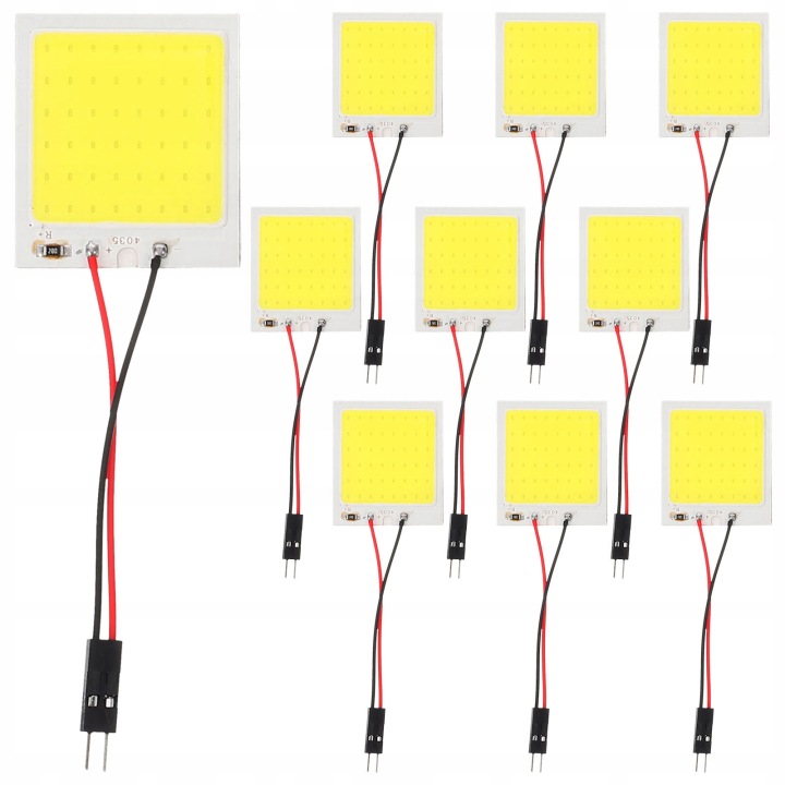 10 PIÈCES AUTOMOBILES FEUX PANELOWYCH VERS ÉCLAIRAGE INTÉRIEUR AVEC 48 DIODES LED COULEUR CLAIRE ÉCLAIRAGE