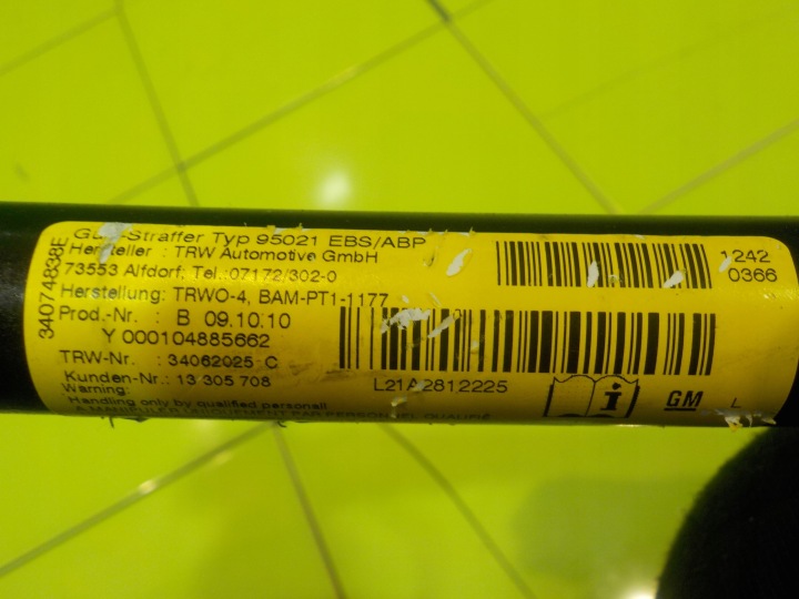 MERIVA B 10R CEINTURE DE SÉCURITÉ GAUCHE AVANT AVEC TENDEUR 13305707 13250509