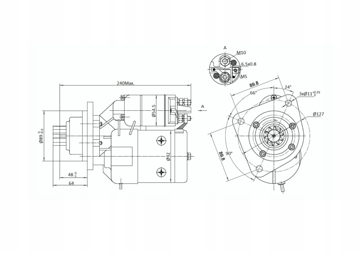 DÉMARREUR AVEC RÉDUCTEUR TYPE MAGNETON JOHN DEERE 9142745 ELMOT