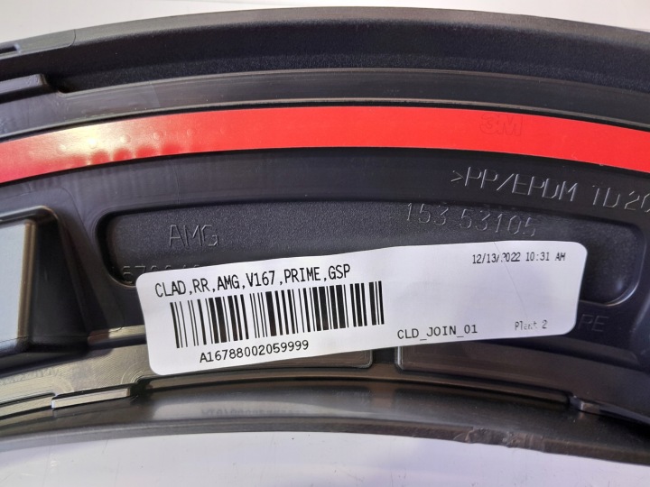 MERCEDES GLE W167 AMG MOULURE REVÊTEMENT GARDE-BOUE DROIT ARRIÈRE A1678840400