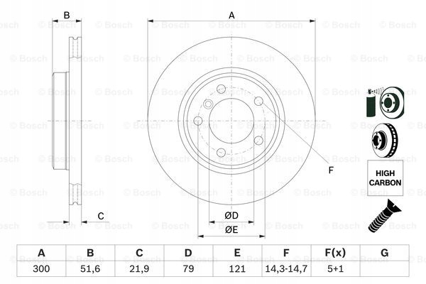 BOSCH 0 986 478 571 DISQUE DE FREIN