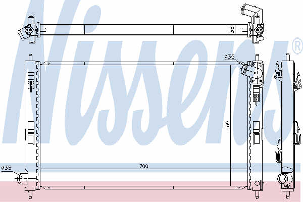 NISSENS 628969 RADIATEUR SYSTÈME REFROIDISSEMENT MOTEUR