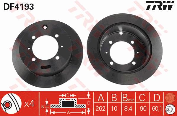 DISCOS DE FRENADO 2 PIEZAS MITSUBISHI PARTE TRASERA SPACE WAGON 9 