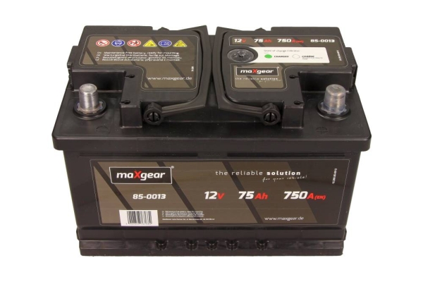 MAXGEAR BATERÍA 12V 75AH 750A L- 278X175X175 Z OCZKIEM KONTROLNYM 