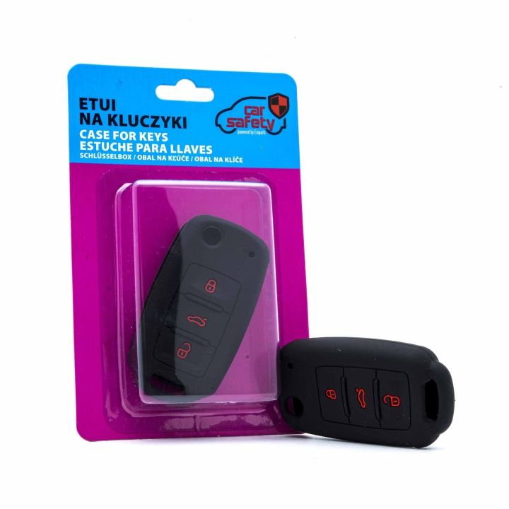EPKC74 NOIR ÉTUI EN SILICONE SUR CLÉS SKODA VOLKSWAGEN