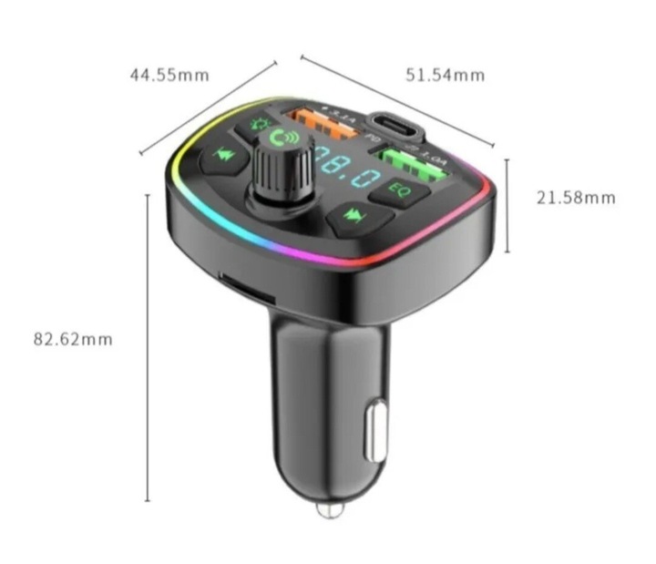 TRANSMISOR AUTO FM BLUETOOTH DISPOSITIVO DE CARGA 