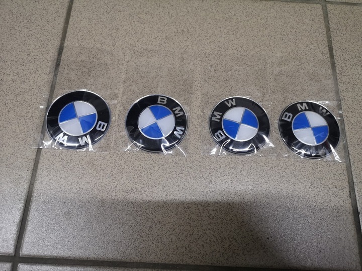 4 X PEGADURA 65MM AL TAPA CON LOGOTIPO BMW 