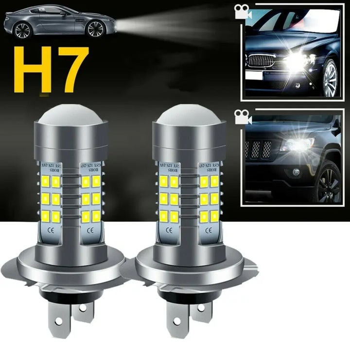 LUCES H7 DIODO LUMINOSO LED 55W SMD 2835 12V 6000K 45000LM 