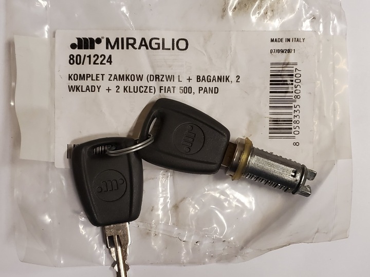 PIEZA INSERTADA DE CERRADURA FIAT PANDA II AÑO 03-12 MIRAGLIO 