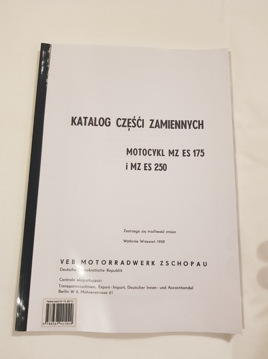 KATALOG PIEZAS DE REPUESTO MOTOCICLETA MZ JASKOLKA ES175/0 250/0 