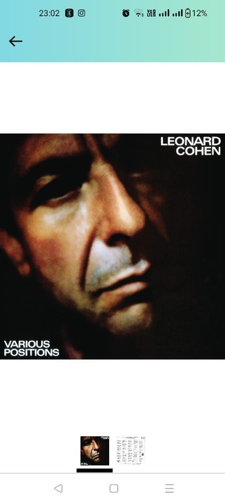 Leonard Cohen - Various Positions LP Winyl