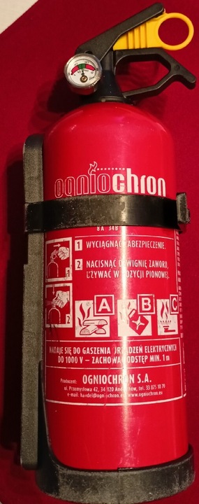 EXTINGUIDOR DE POLVO 1 KG ABC CON MANOMETREM OGNIOCHRON 