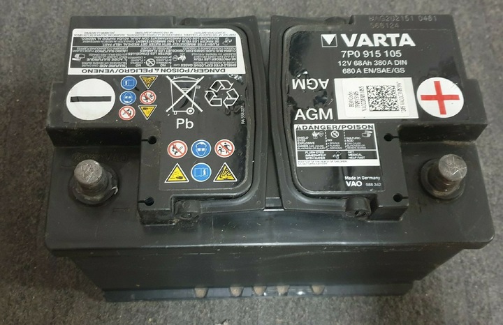 Battery varta agm 12v 68ah 680a 7p0915105 - Car part Online❱ XDALYS