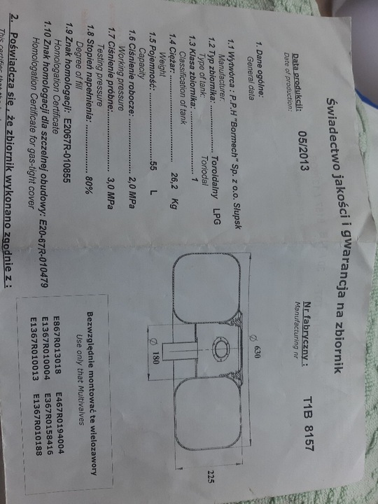 DEPÓSITO AL GAS LPG 55L 